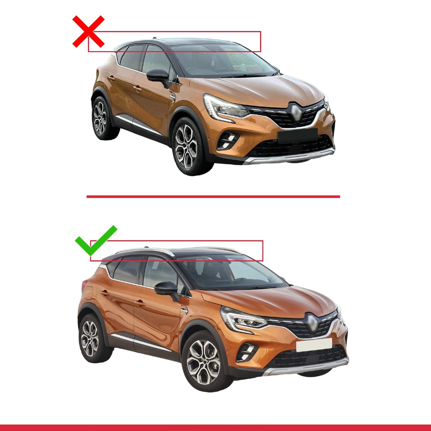 Compatible avec Renault Captur 2 (JB) 2019-2026 ACE-2 modèle Barres de Toit Railing Porte-Bagages de Voiture Gris Aluminium Barres