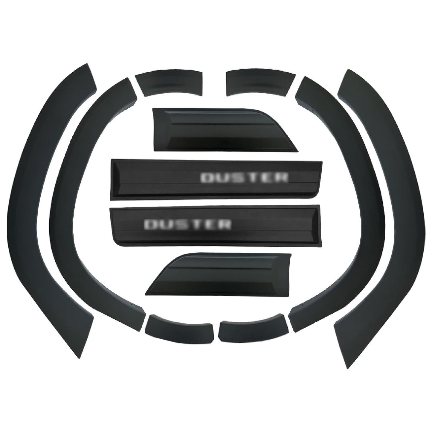 Compatibile con Dacia Duster 2018-2024 Passaruota Protezione per paraurti Parafanghi e protezione veicolo Strisce di Protezione per laterale Protezione veicolo carrozzeria Kit NERO