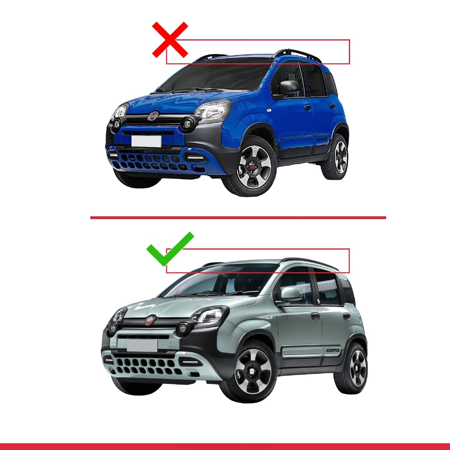 ACE-2 Dakdrager bagagedrager compatibel met Fiat Panda Cross 2014-2025 Spoorstaven Grijs Aluminium 2 Staven
