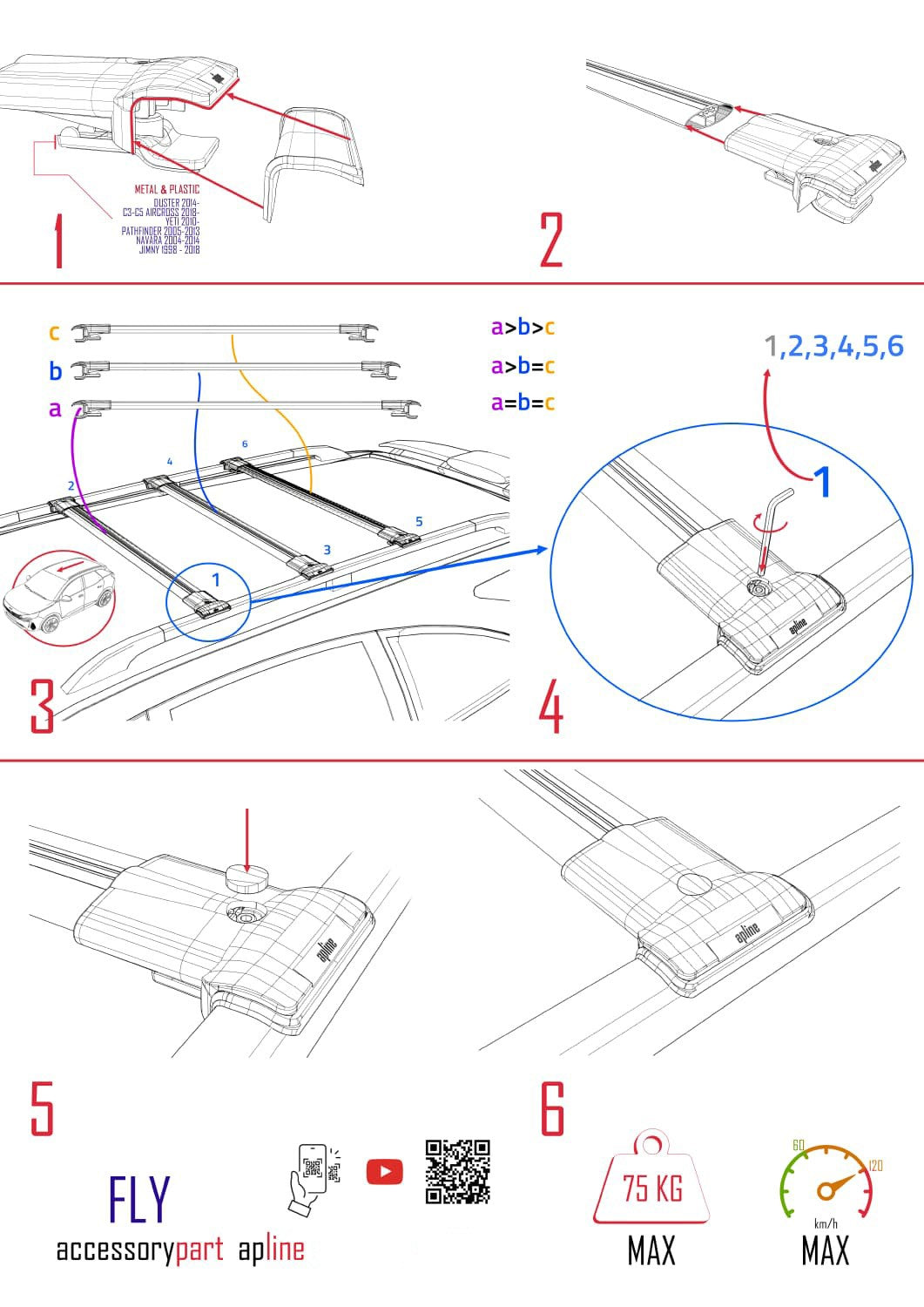 FLY Model Dakdrager bagagedrager compatibel met Volkswagen T5 Caravelle 2003-2015 Spoorstaven Grijs Aluminium 3 Staven