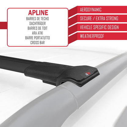 Compatible avec Mercedes Classe GL 2 (X166) Pre-Facelift 2013-2015 FLY Model Barres de Toit Railing Porte-Bagages de Voiture Noir Aluminium 2 Barres